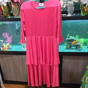 Dainty Jewels Vibrant Pink Tiered Dress